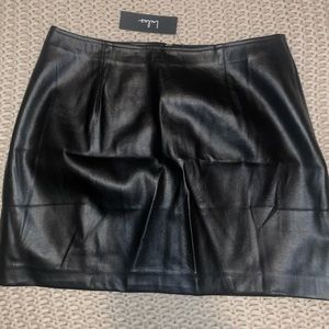 Lulus black faux-leather mini skirt